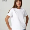 COUTUDI-Camisetas de verão grandes para mulheres, streetwear casual, camisetas coreanas, básicas, sólidas, tops de algodão, jovens camisetas de algodão de verão