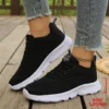 Tênis feminino sapatos casuais moda respirável andando malha sapatos planos feminino tenis feminino branco senhoras sapatos esportivos