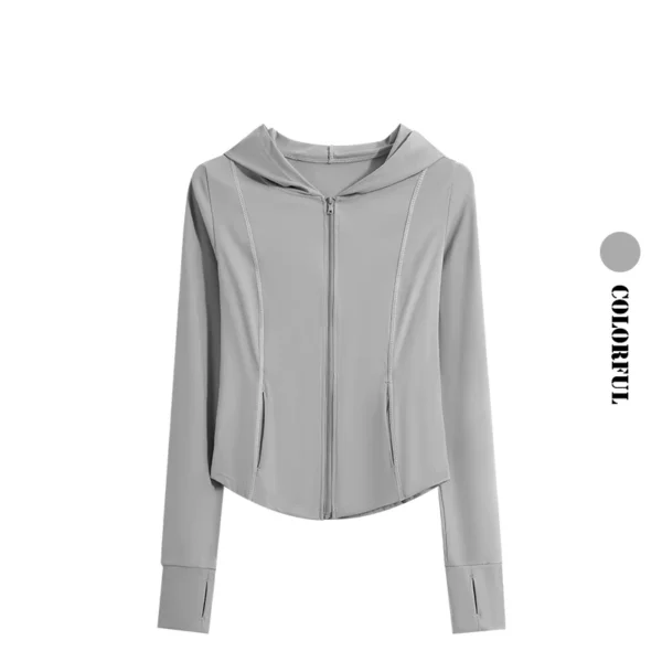 kf-S4f66c01c130741efa60cc3e64d902688t Drur jaquetas femininas esporte superior manga longa zíper com capuz camisa de yoga com bolsos jogger correndo jaqueta esportiva feminina yogawear