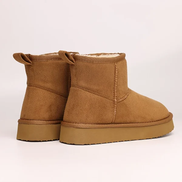 Shevalue botas de neve de pelúcia femininas interior macio quente chinelos peludos casa sapatos de algodão ao ar livre antiderrapante pele de inverno botas fofas