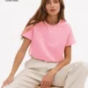 COUTUDI-Camisetas de verão grandes para mulheres, streetwear casual, camisetas coreanas, básicas, sólidas, tops de algodão, jovens camisetas de algodão de verão