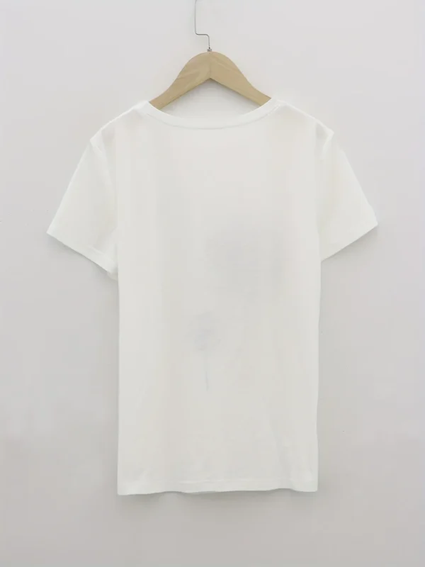 Camiseta com gola redonda com estampa de dente de leão, blusa casual de manga curta para primavera e verão, roupas femininas