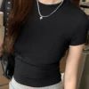 kf-Sc01ff1fb0a4b40d8b312ca6e4fbd4f513 Básico sólido colheita topo manga curta crewneck magro camiseta verão casual para mulher y2k vintage topo harajuku streetwear