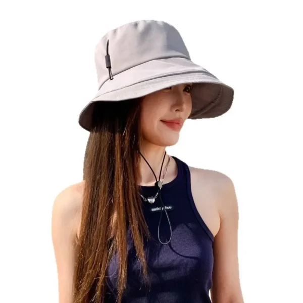 Chapéu de balde de proteção feminina de verão dobrável cor sólida chapéu de praia casual e versátil mostra um rosto pequeno