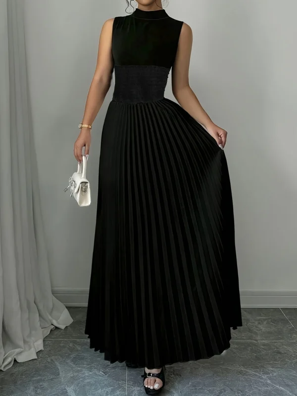 Vestido preto feminino de tecido grande, casual, boêmio, maxi, verão, linha a, vestido longo com bolsos, roupas de comprimento total, preto