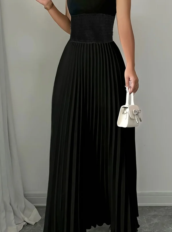 Vestido preto feminino de tecido grande, casual, boêmio, maxi, verão, linha a, vestido longo com bolsos, roupas de comprimento total, preto