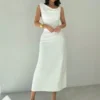 Vestido de emagrecimento sem mangas elegante 2025 novo estilo feminino verão emagrecimento, elegante e grande vestido