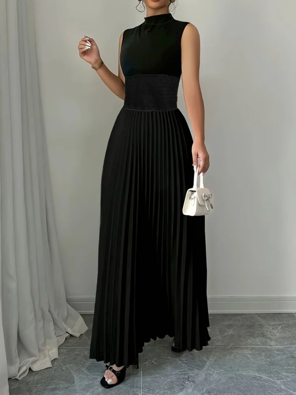 Vestido preto feminino de tecido grande, casual, boêmio, maxi, verão, linha a, vestido longo com bolsos, roupas de comprimento total, preto